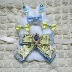 ぬい服　10cm ぬいぐるみ服　着ぐるみ　にじぱぺっと　水色　黄色　白