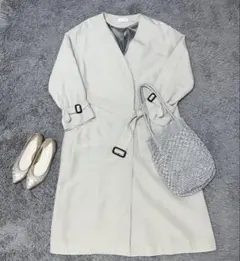 PLST プラステ コットンアセテートカラーレストレンチコートM