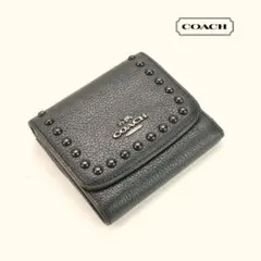COACH 折財布 三つ折り ブラック@KG51