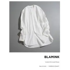 ブラミンクBLAMINK ショートスリーブコットンブロードシャツ ブルー