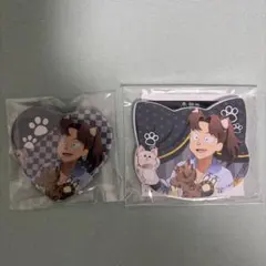 忍たま乱太郎 山田利吉 ナンジャタウンハート缶バッジ 猫型マグネット 2点セット