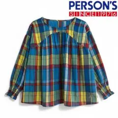 美品♡ パーソンズ NOBUO IKEDA コラボ チェック チュニック ブルーのサムネイル