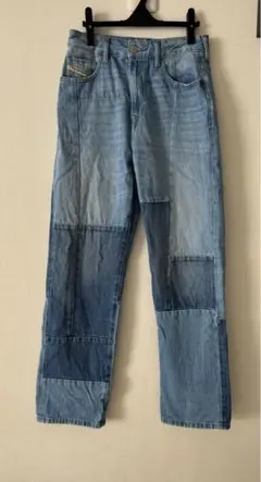 ミッちゃん様専用。ディーゼル パッチワークデザイン デニムワイドパンツ 24