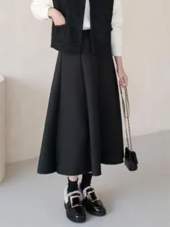 BIRTHDAY BASH KR DOUBLE FLARE SKIRT ブラック