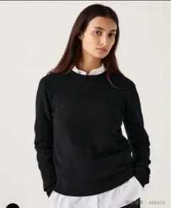 UNIQLO カシミヤクルーネックセーター　2024年モデル 黒　M