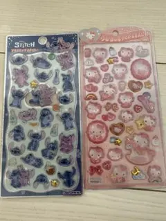 【正規品】キティ　スティッチ うるちゅるポップシール 2シートセット