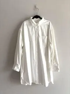 【GU】デニムロングシャツ　オフホワイト