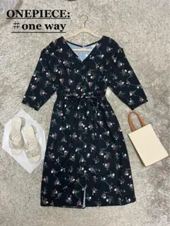 one way 小花柄　シフォン　ブラウス　ワンピース