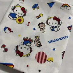 新作！大人気！安心の日本製　音楽ハローキティ プリント生地 綿　白色