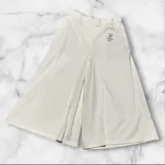 【未使用タグ付き】コルディア　ワイドパンツ　大きいサイズ　リネン混ホワイト　冷感