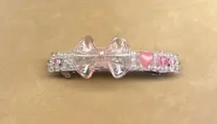 バレッタ　リボン　ピンク