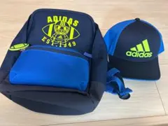 adidas 子供用リュック美品、adidasキャップ未使用のセット