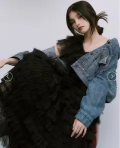 2wayチュールフリルティアードドレス