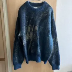 YOKE メンズ クルーネックセーター グリーン ニット モヘアのサムネイル