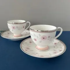 ナルミ ピンクカップ&ソーサー　ペア