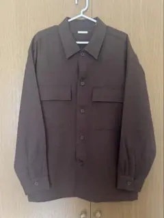 GU ブラウン 長袖シャツ ボタン付き　XL