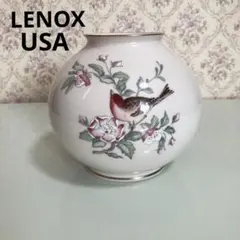 LENOX レノックス　花と鳥のデザイン 陶器花瓶　アメリカ製