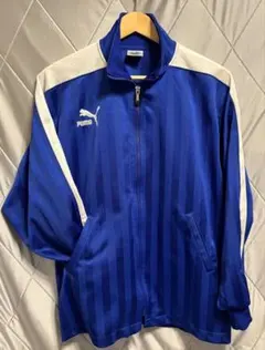 PUMA プーマ ヒットユニオン ジャージ 青 白 L シャドーストライプ 古着のサムネイル