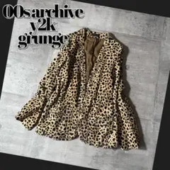 00s 豹柄 ファージャケット チェーン 平成ギャル d.i.a.系 y2k
