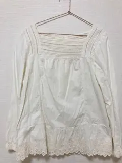 SM2　ホワイトレース長袖ブラウス　シャツ　サマンサモスモス