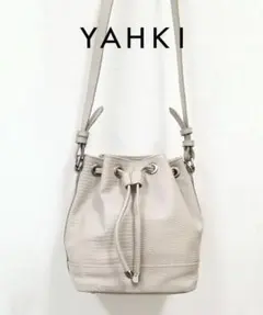 YAHKI ヤーキ ショルダーバッグ 巾着 ライトグレージュ