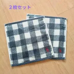 新品未使用【ラルフローレン】タオルハンカチ　ネイビー　ギンガム