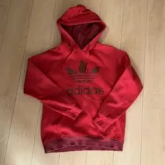 adidas パーカー赤　m