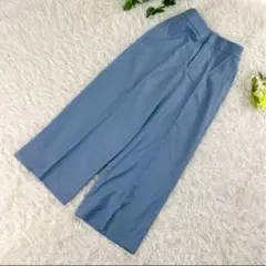 ジョセフJOSEPHワイドパンツ ブルー ウール混 美品