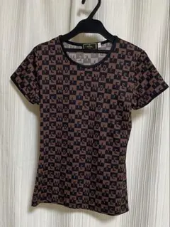 美品 FENDI ズッカ柄 半袖トップス Vネック ストレッチ 40 美品 FENDI ズッカ柄 半袖トップス Vネック ストレッチ 40