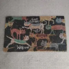 猫デザイン屋外用ドアマット