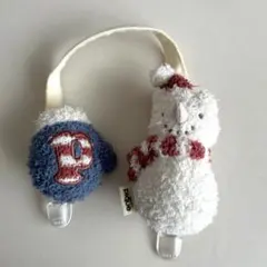 ジェラートピケ マルチクリップ 雪だるま ベビーカーベビーホルダー
