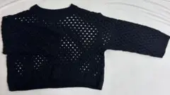 H&M メッシュニット サマーニット トップス ブラック