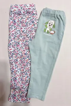 女の子ユニクロ花柄とWANWAN&POUPOのパンツセット