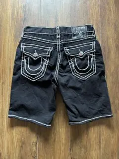 TRUE RELIGION トゥルーレリジョン 黒デニム 青白ステッチ シングル