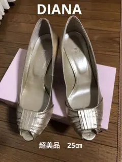 ゴールド オープントゥパンプス 25cm