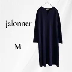jalonner ジェローナ　ネイビー ワンピース 長袖　ひざ丈　M