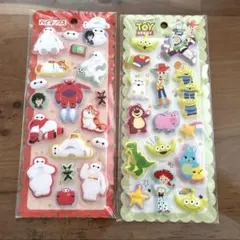 Disney もちもちマシュマロシール　トイストーリー　ベイマックス2点セット