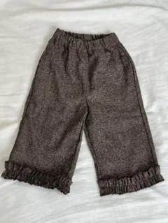ヘリンボーン柄裾フリルパンツ80