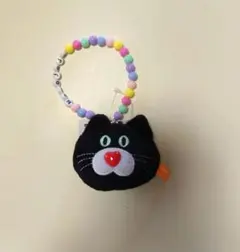 mojojojo ビーズチェーン付きフェイスマスコット3 黒ねこ