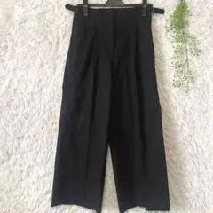プラステ　ストレッチリネンミックスワイドパンツ　ブラック　S 定価9900