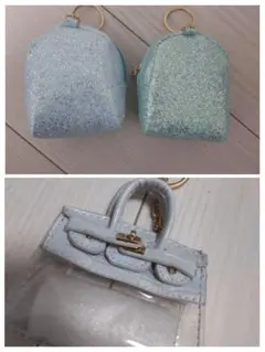 ミニバッグ型 水色 ミニポーチ　アミューズメント