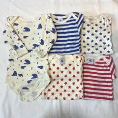 プチバトー　ボディスーツ　67cm 長袖　5枚