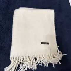 COMME CA ISM ホワイト ストール フリンジ付き