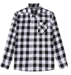 キッズ チェック柄 フランネル 長袖 シャツ ボーイズ ボタン 9〜10歳