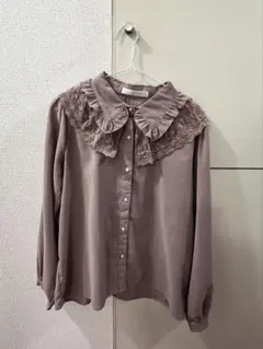 ピンク 長袖ブラウス ガーリー 量産型 レース フリル