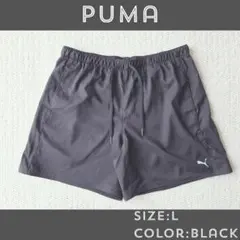 【極美品】PUMA ランニングショートパンツ 黒 リフレクター 腰ジップポケ L