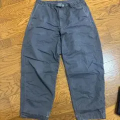 グレー ワークパンツ ウエストゴム