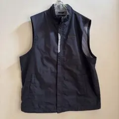FIRST DOWN ブラック ノースリーブナイロンベスト Lサイズ