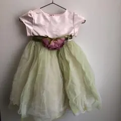 キャサリンコテージ　サイズ110 フラワーベルト付きドレス ピンク・グリーン