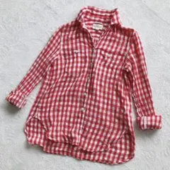 デニムアンドサプライ ラルフローレン 長袖 ギンガムチェックシャツ　XS 赤